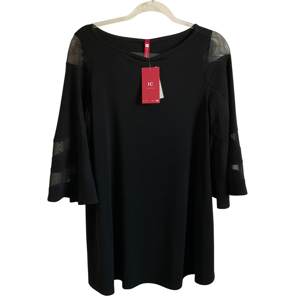 IC Collection by Connie K Black Tunic Top - Size Small - NEW Whimsygoth Goth
